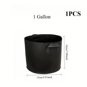 Black Grow Bags with Handles: Breathable Garden Fabric Planting Bags Nutrient-Rich Eco-Friendly