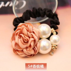 Multi Pearl Rose Flower Hair Flower Hair Accessories Hair Rope Tie Hair Rubber Band Head Rope Headdress Wholesale