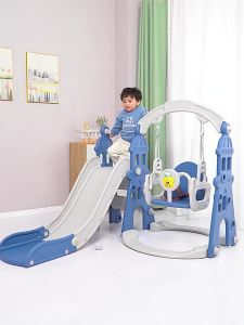 LZD  Childrens Swimming Pool with Plastic Slide Swing Two-in-One Baby Children 2 to 10 Indoor and Outdoor Home Use for Year-Old Baby