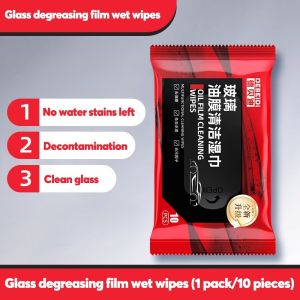 10 Pcs/Pack New Car Glass Cleaning Wipes Glass Oil Film Removal Wipes Portable Glass Cleaner Window