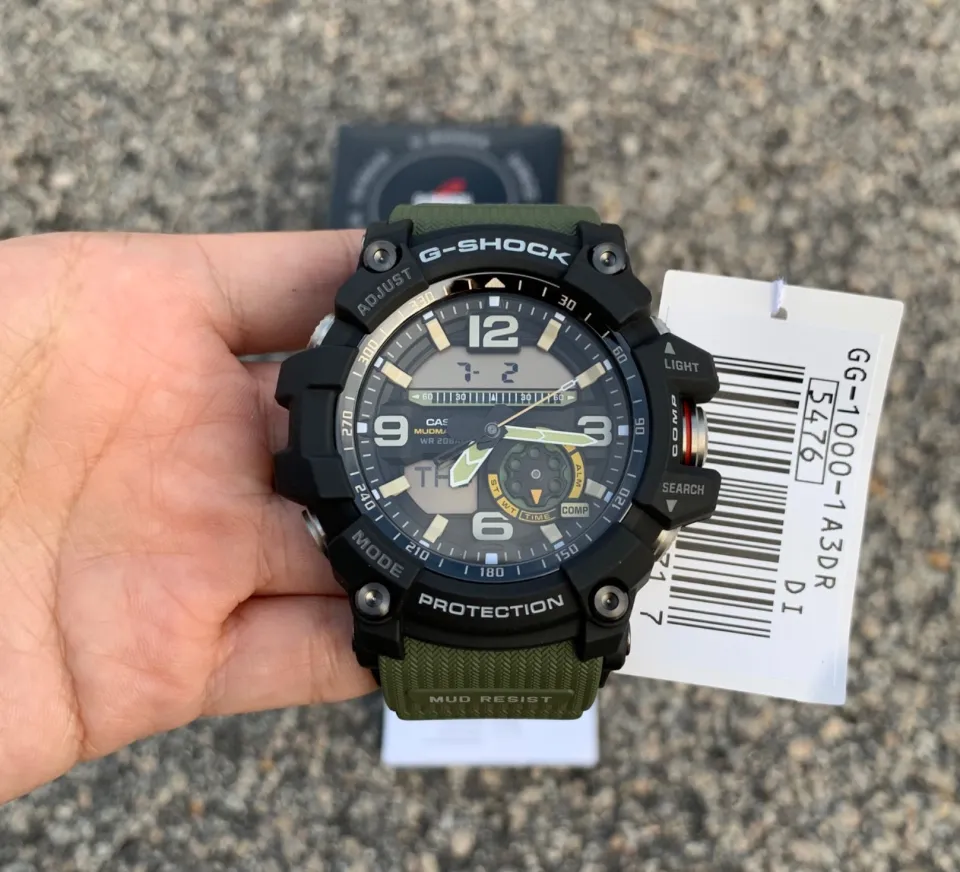 OFFICIAL WARRANTY Casio G Shock GG 1000 1A3 Mudmaster Twin Sensor Analog Digital Green Resin Strap Men s Watch GG1000 GG 1000 GG 10001A3 GG1000 1A3 GG 1000 1A3DR Lazada