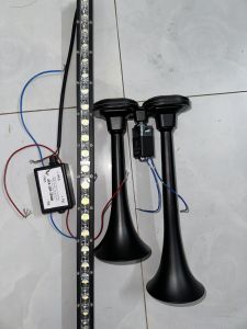 Còi hơi cao cấp 2 loa black 12v 24v