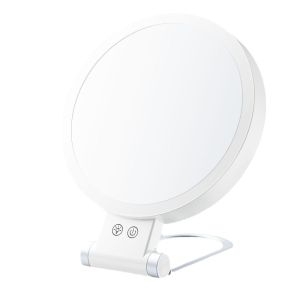 SIERWU 3 Chế Độ Màu Sắc Gương phóng đại 10X/20X với Ánh Sáng Gương trang điểm Độ sáng có thể điều chỉnh Gương du lịch có thể gập lại