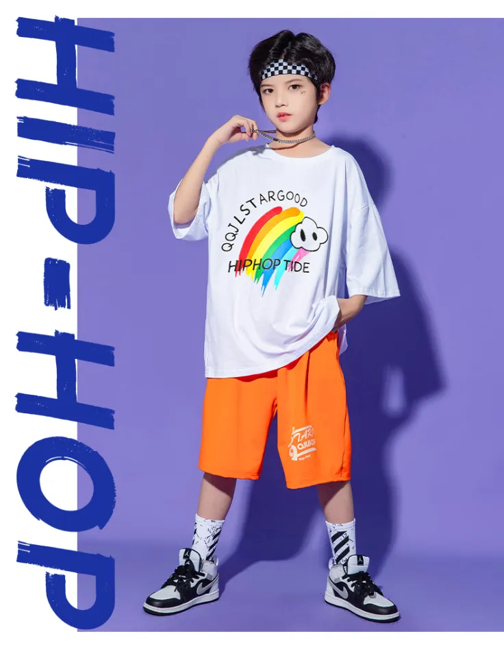 LOlanta 2Pcs Summer Girls Boys Dance Clothes Short Sleeve T-shirt