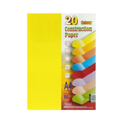 Construction Paper A4 Colour Paper 80gsm 8/20 Colors 40/100 Sheets (FTC8040/8100)