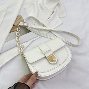Women Fashion Elegant Classy Vintage Premium PU Leather Travel Outing Sling Bag Shoulder Bag Crossbody Handbag Chain Underarm Bag