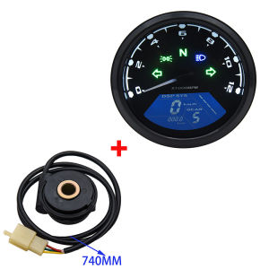 12V 12000RPM Universal Motorcycle Speedometer LCD Digital Tachometer Suitable for 1-4 Cylinder Motorcycle Gauge Indicator Motorcycle Accessories Universal