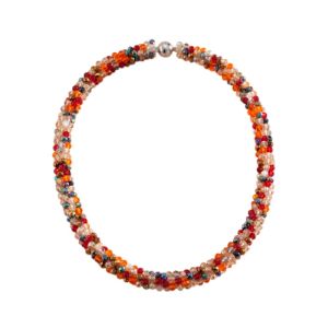 COUPLECOL ic Openable Vintage Ethnic Glass Necklace Colored Glass Bead Neck Jewelry Womens Neck Chain Personalized Versatile Retro Lovers Choker Ladies