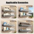 Punch-free Wall-mounted Bathroom Organizer Storage Rack Shampoo Holder Kitchen Spice Rack Waterproof. 