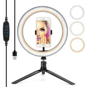 Selfie Ring Light Photography Led Rim Of Lamp With Mobile Holder Support Tripod Stand Ringlight For Live Video Streaming