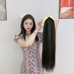 Wig Bando Cantik Wanita Simple Elegan Korean Version Wig Bando Panjang Wanita Hairclip Korea Rambut Palsu wig headband-28