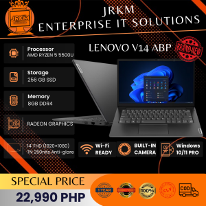 LENOVO V14 ABP / AMD RYZEN 5 5500U/ 8GB DDR4/ 256GB SSD/ 14" FHD (1920×1080)TN 250nits Anti-glare/ RADEON GRAPHICS