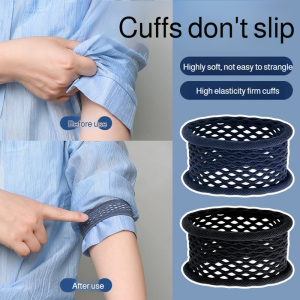 ที่ยึดแขนเสื้อ การดําเนินงานที่ง่าย อุปกรณ์ข้อมือ เรียบร้อยและสวยงาม เชือกยางยืดยืด ความทนทาน