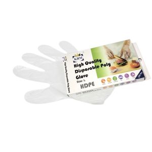 KBM Disposable Plastic Hand Glove [Size L] (100pcs) /Economy Plastic Glove