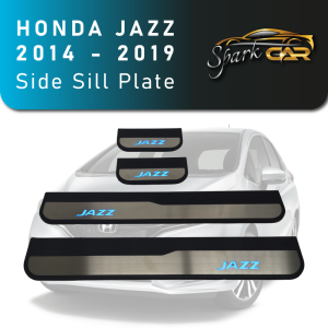 Honda Jazz 2014 - 2019 Stainless Steel Car Side Sill Step Plate with Blue Light LED