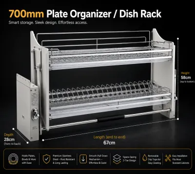 pull down plate rack kitchen pull down pantry basket for 500mm 600mm 700mm and 800mm cabinet sizes ull down storage system heavy duty dish rack stainless dish rack aluminum pantry basket modern pantry organizer minimalist kitchen organizer industrial