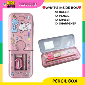 (READY STOCK) Unicorn 4in1 Pencil Box Set Two Layer Children Birthday Present Gift Stationery Set Writing Tools学生双层铁皮文具盒文具套装儿童生日礼物奖励 kotak pensil besi dua lapis dengan alat tulis