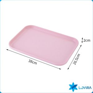 LoviRa Three colors of wheat straw traynon fragilelightweight dining platerestaurant kitchenschool