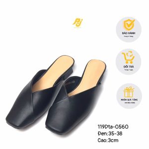 Sục nữ cao 3cm màu đen trơn nhã nhặn basic - PJ - (119dta)