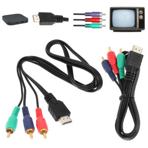★COD&Ready Stock★New Flat Adapter Dây VGA Nhiều Đầu Ra Bộ Chuyển Đổi HDMI Đực Sang 3 RCA Cáp AV Âm Thanh Video