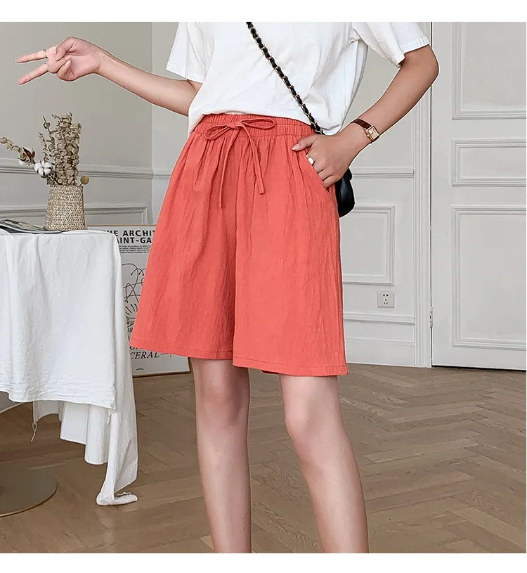 YOLO M-3XL Shorts Women Home Wear Plus Size Summer Cotton Linen