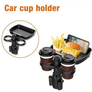 NOVAWEAR Detachable Design Cup Holder Food Trays 360° Rotation Adjustable Base Car Cup Holder Expander Convenient Easy To Install Car Mounted Meal Tray Car Accessories