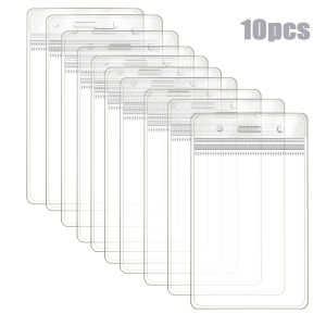 10pcs Transparent PVC Plastic Waterproof Vertical ID Card Badge card sleeve