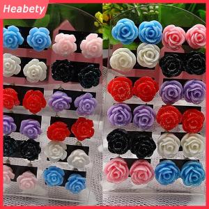 Heabety 12 đôi khuyên tai nụ hoa hồng huyền bí màu sắc pha trộn bán sỉ