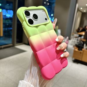 Luxury Gradient Silicone Soft Cloud Shape Phone Case For iPhone 13 14 15 16 17 18 Pro Max Shockproof Candy Color Bumper Cover
