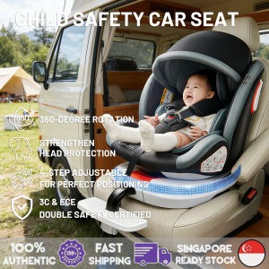 Baby Safety Seat Child Car Seat for 0-12yrs booster seat 360° swivel and flat with footrest awning for most cars