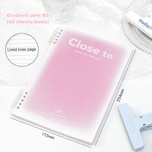 A5 B5 Binder Notebook Lined 60 Sheets Kawaii Diary Journal Cute Korean Stationery School Supplies Notepad