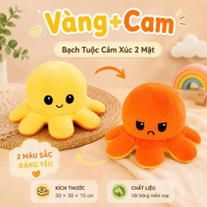 Bạch Tuộc Cảm Xúc Đồ Chơi Nhồi Bông Hai Mặt Thay Đổi Tâm Trạng 30CM Mềm Mại Và Thoải Mái