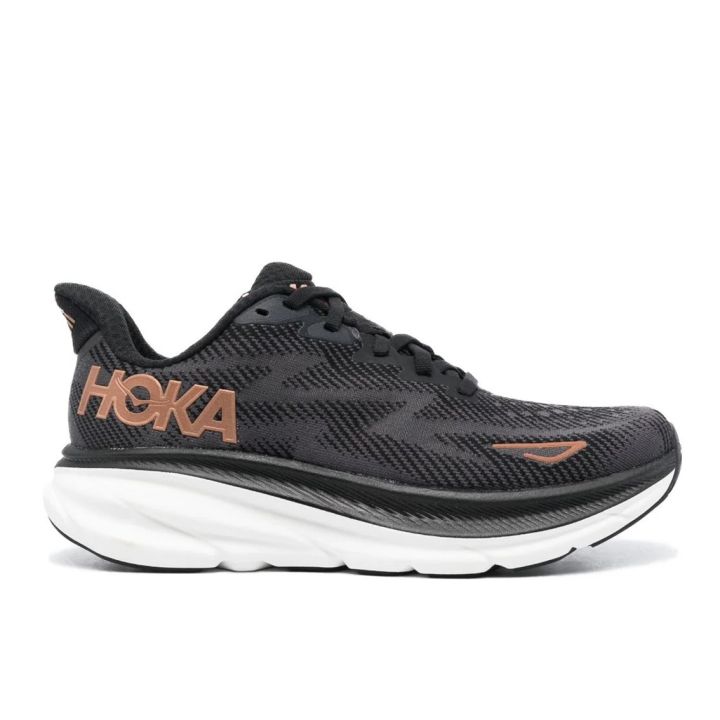 Hoka One One Clifton 9 Athletic Shoes | Black Rose Gold — Women’s ...