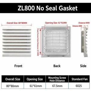 SQMETR ABS Vent Grille Dustproof Waterproof Vent Filter Air Ventilation System White Air Vent Electric Cabinet