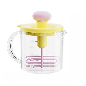 OKDEALS01 Press-Type Manual Mixing Cup Clear Large Capacity Manual Egg Beater Egg Foaming Tool Sturdy Egg Mixing Cup Home Use