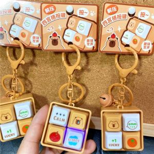 Funny Capybara 4 Keys Keyboard Keycaps Fidget Toy Party Stress Relief Diy Keycaps Toy Keyboard Caps Finger Button Fidget Finger Keycaps