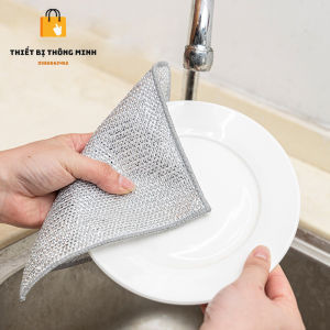 Set 10 Khăn Rửa Bát Dây Kim Loại Lau Rửa Bát Xoong Nồi Chống Mài Mòn Tiện Lợi