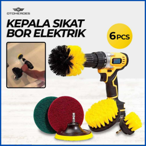 COD OTOHEROES Kepala Sikat Bor Elektrik Cleaning 6 PCS Sikat Kamar Mandi Listrik Multifungsi