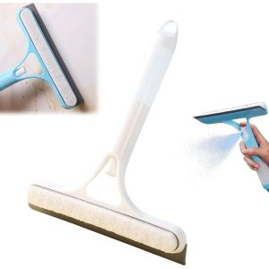 3 in 1 Window Cleaning Squeegee with Spray Bottle Multi Function Glass Mirror Wiper Microfiber Scrub