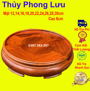 Kỷ đế tròn cao 6cm gỗ hương đôn tròn không chân kê đế bát hương mặt 1240cm