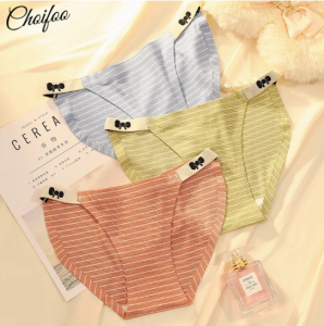 ChoiFoo กางเกงในผู้หญิงแบบญี่ปุ่นใหม่กางเกงชั้นในไร้รอยต่อสูงกางเกงเอวต่ำผ่าต่ำกางเกงในลายทางน้อยที่สุดกางเกงในผ้าฝ้ายเป้าข้อสรุปการต้านเชื้อแบคทีเรียฤดูร้อนเย็นและระบายอากาศได้ดีกางเกงในสามเหลี่ยมที่นุ่มและสบายผิวเป็นมิตร