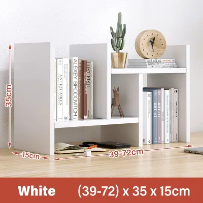 LALA Adjustable Desktop Shelf Organizer Office Table Rack Multipurpose Bookshelf Wood Desktop Storage Rack Rak buku 桌面收纳书架
