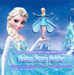 Magic Flying Fairy Princess Doll with LED Lighting Infrared Induction Control RC Helicopter Flying Robot Toys for Girls and Boys Cute Birthday Gift