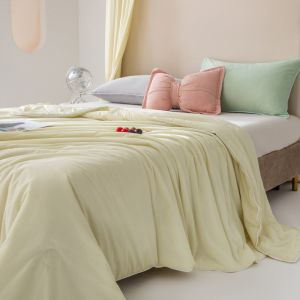 Cooling Summer Blanket Ice Silk Lightweight Quilt Air Condition Comforter Bed Double Side Cold Fabric