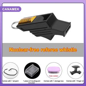 【CANAMEK】 Professional Soccer Referee Whistles Big Sound Gold Silver Football Whistles Seedless Plastic Emergency Basketball Whistle