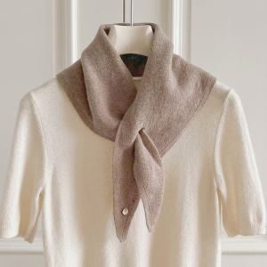 VOIDFARE Triangular Triangle Scarf Solid Color Bohemian Knitted Small Shawl Elegant Korean Turban Women