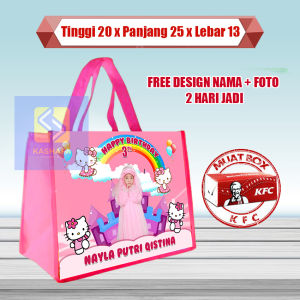 (40 PCS) Tas Ulang Tahun Anak Custom Tas ultah muat KFC Tas ultah custom foto dan nama tas custom gratis design Tas Ulang Tahun Karakter Murah