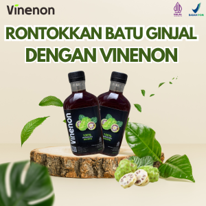 Vinenon Cuka Mengkudu Asli | Ampuh Hancurkan Batu Ginjal | Obat Asam Urat Alami | 100 % Herbal | Halal & BPOM