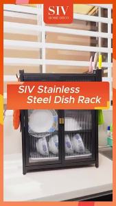 Siv 2/3-Tier Dish Rack Dish Drainer Dish Cabinet Kitchen Countertop Plate Organizer Storage Shelf