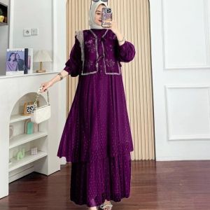 Sella Dress Tille Brukat Dress brokat terbaru 2025 Dress wanita Gamis dewasa terbaru Dress lebaran